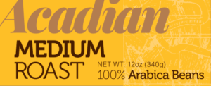 acadian coffee Label